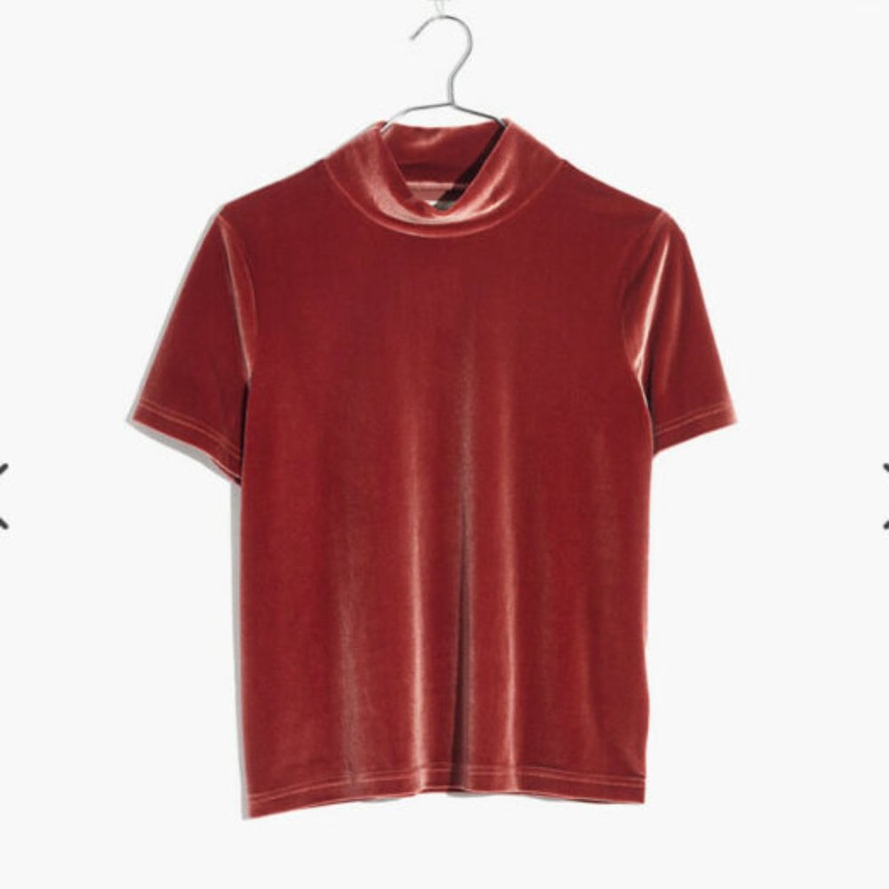 High neck suede Madewell top